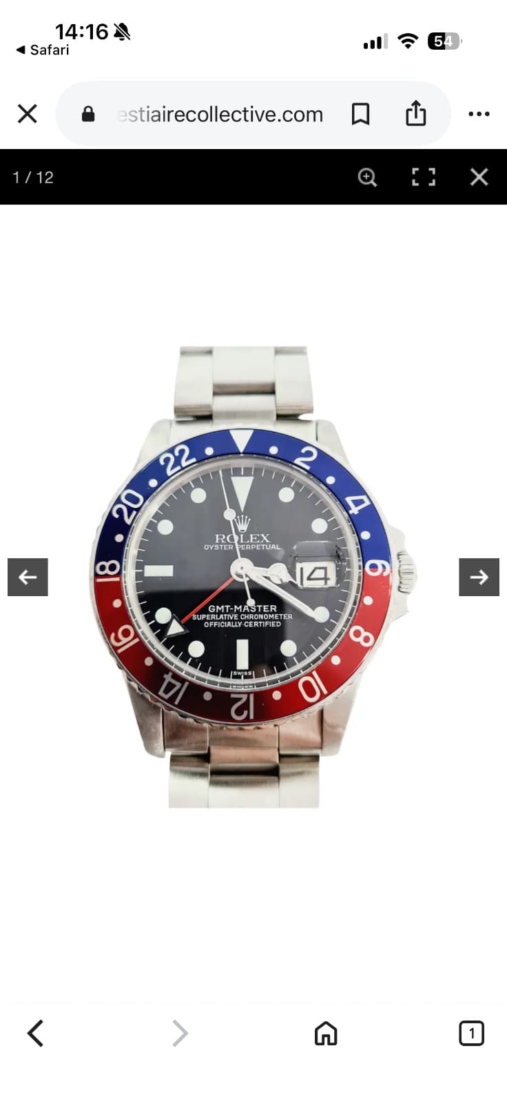 Reloj Rolex GMT-Master II acero inoxidable